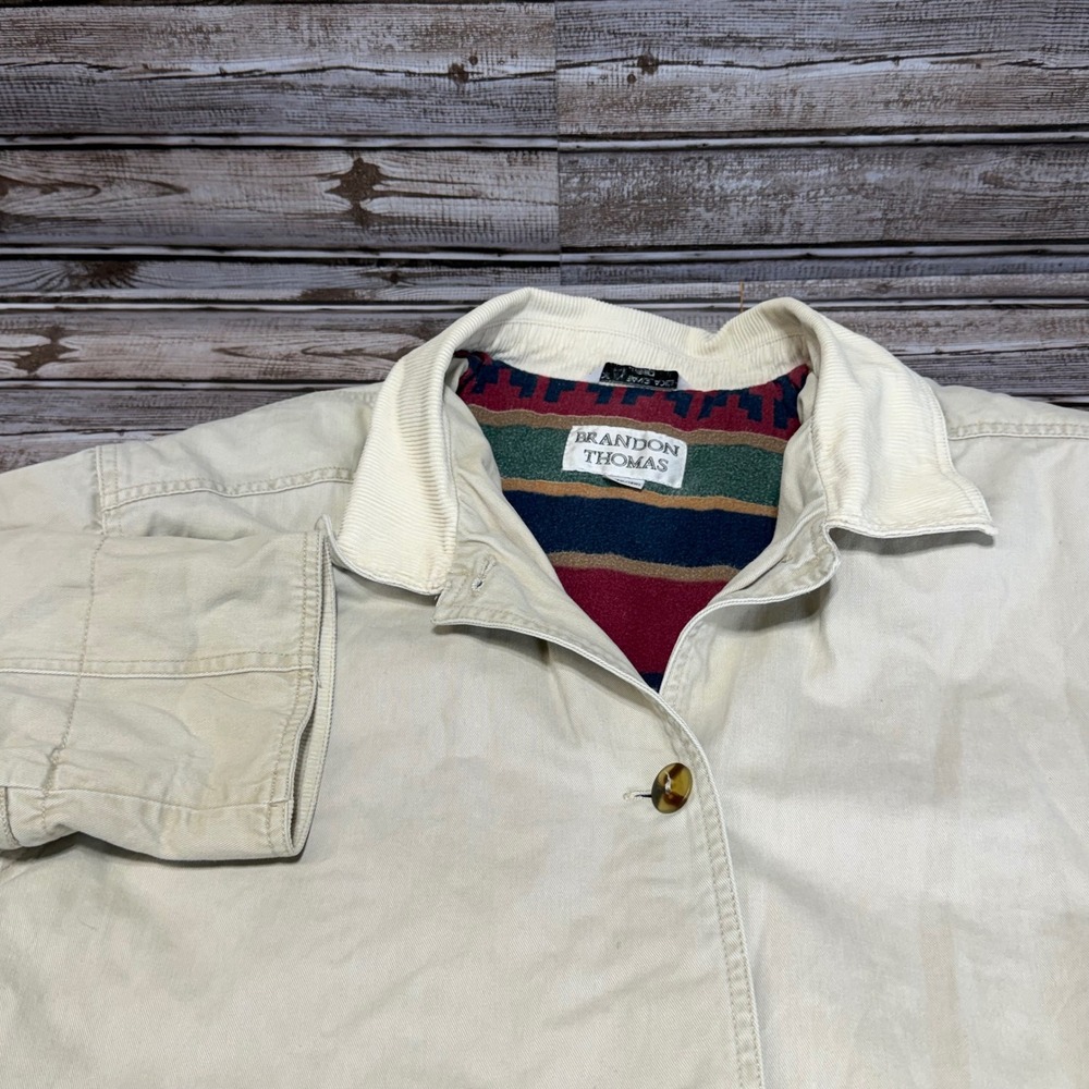 Brandon Thomas Beige Corduroy Collar Quilted Lined‎ Jacket See Pics for Sizing